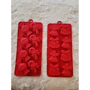Silicone Shaped Candy Mold Chocolate Jello Ice Christmas Bells Candycanes